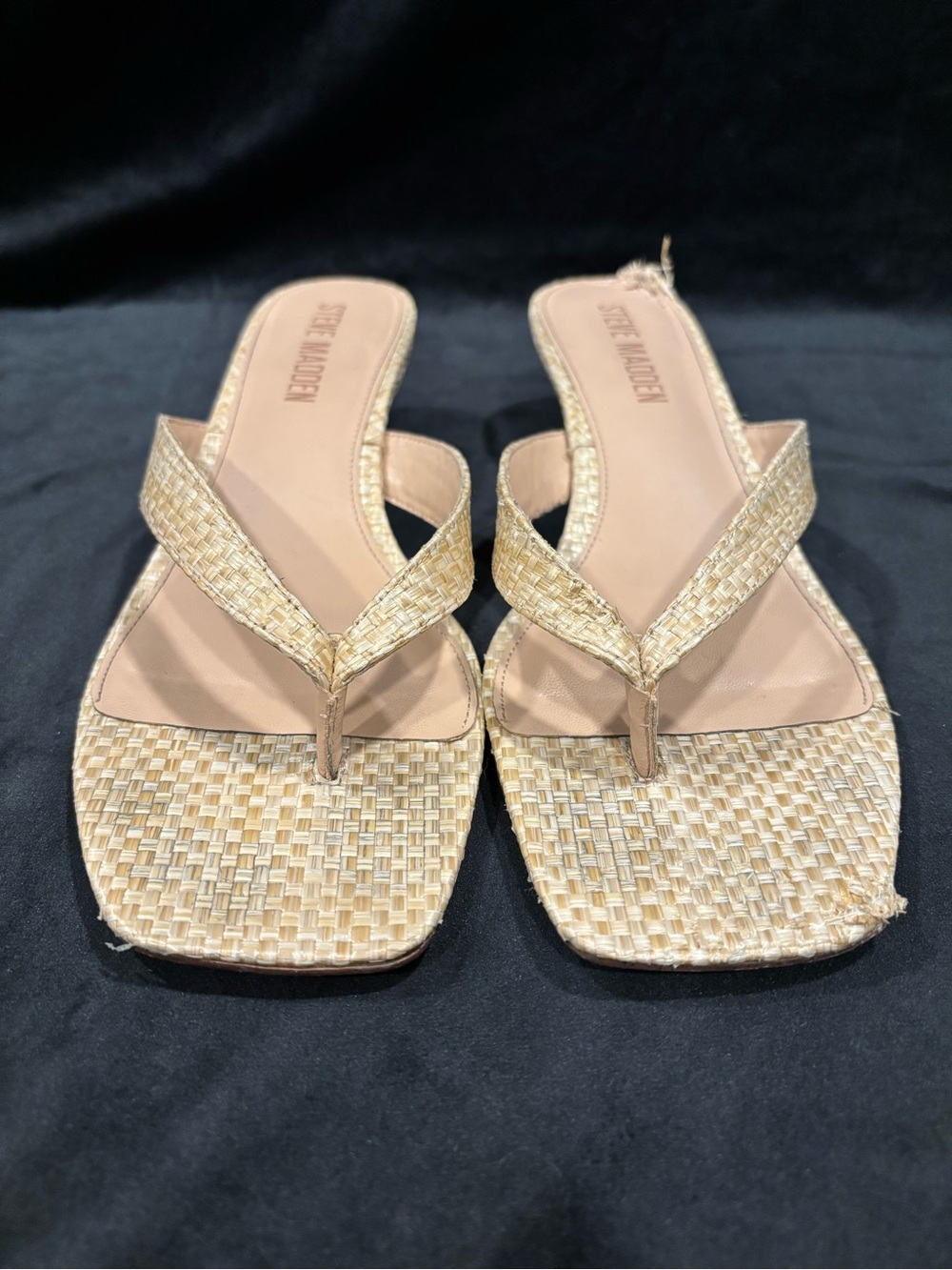 Steve Madden Woven Thong Mules in Beige - Picture 5 of 11